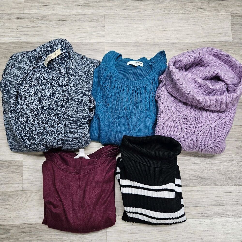 Womens Knit Pullover Sweater Bundle Size Large Casual Classic